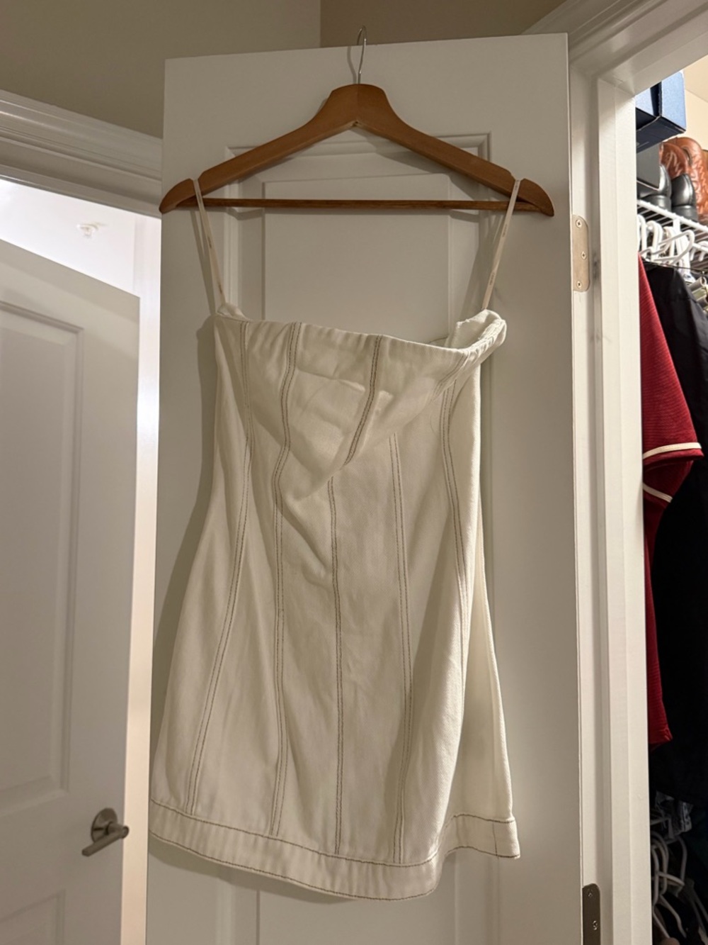 Forever 21 Off-White Zip-Front Mini Dress